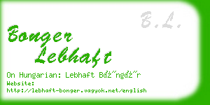 bonger lebhaft business card